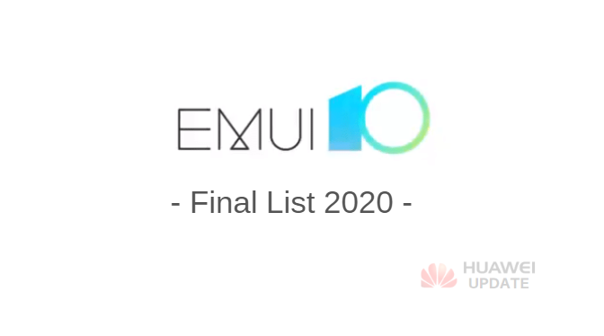 EMUI 10 2020 Final List