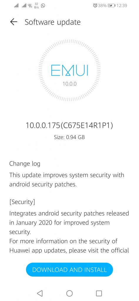 Honor 8X Jan 2020 Security Patch update
