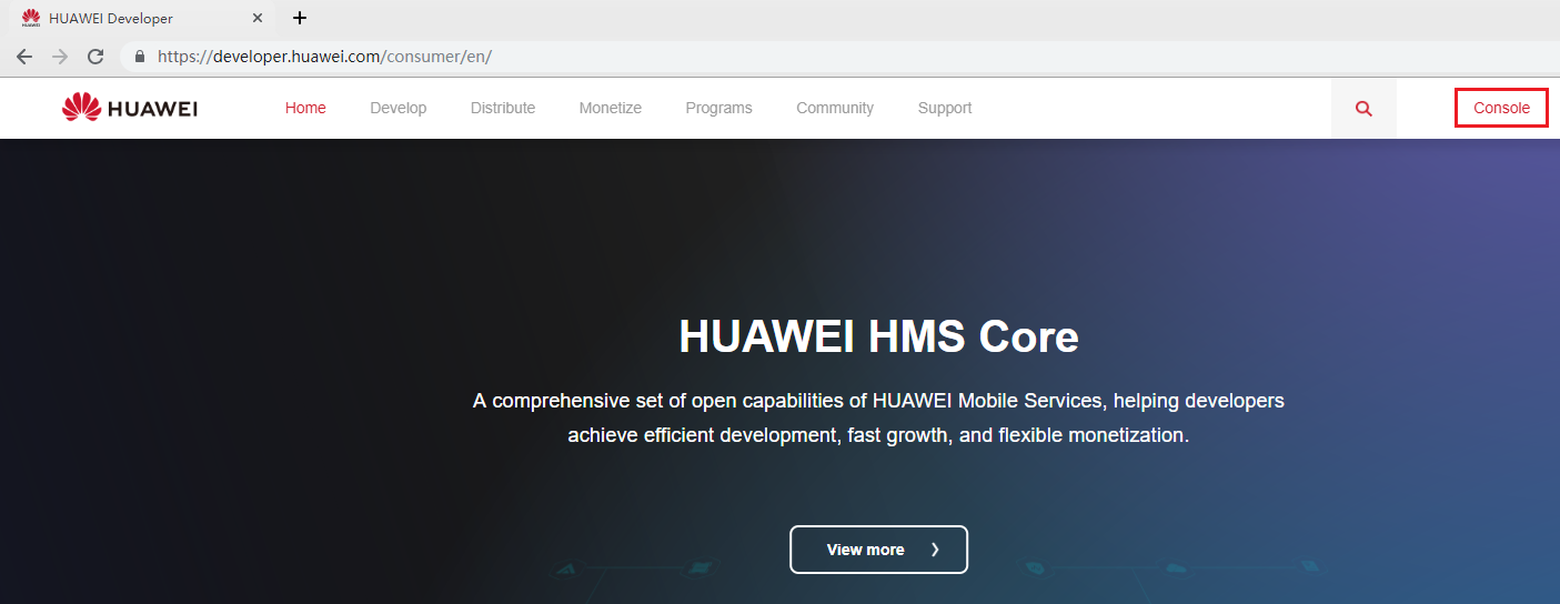 Sign in to HUAWEI Developer