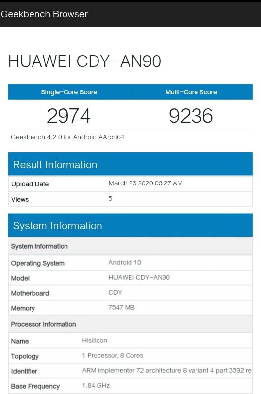 Honor 30S GeekBench-2