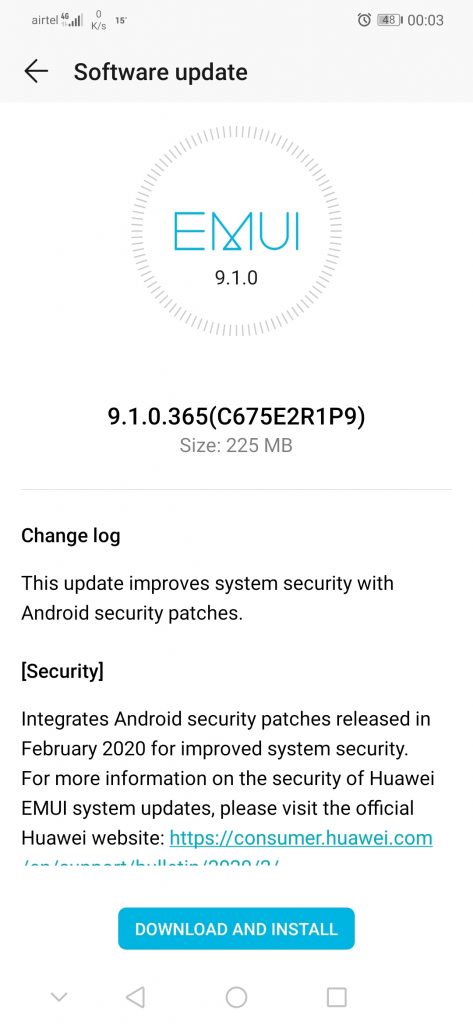 Honor Play February 2020 security update