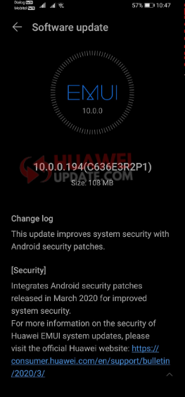 Huawei P30 Lite March 2020 Security Patch
