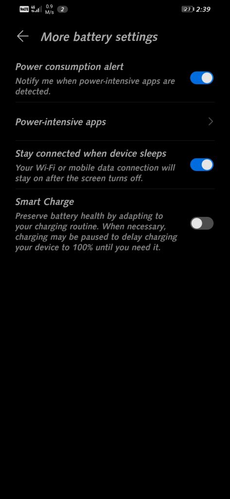 EMUI 10 Smart Charge Feature
