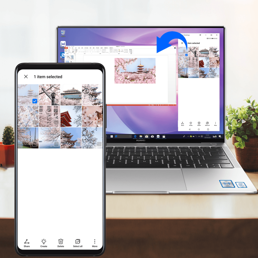 EMUI 10.1 Drag Phone Files onto Your Notebook