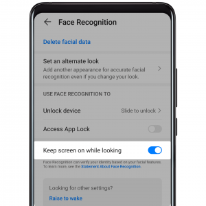 EMUi 10.1 Keep screen on while looking