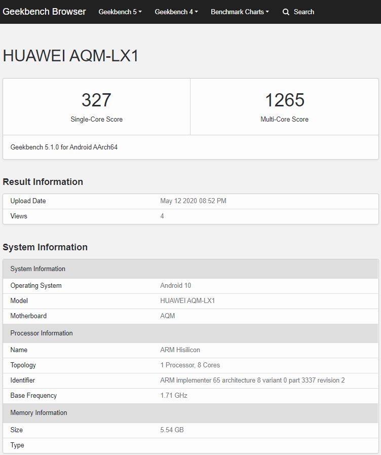 Huawei-P-Smart-S-AQM-LX1-Geekbench
