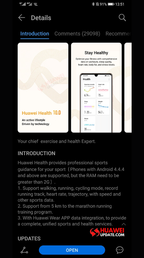 Huawei Health App getting version 10.1.0.511