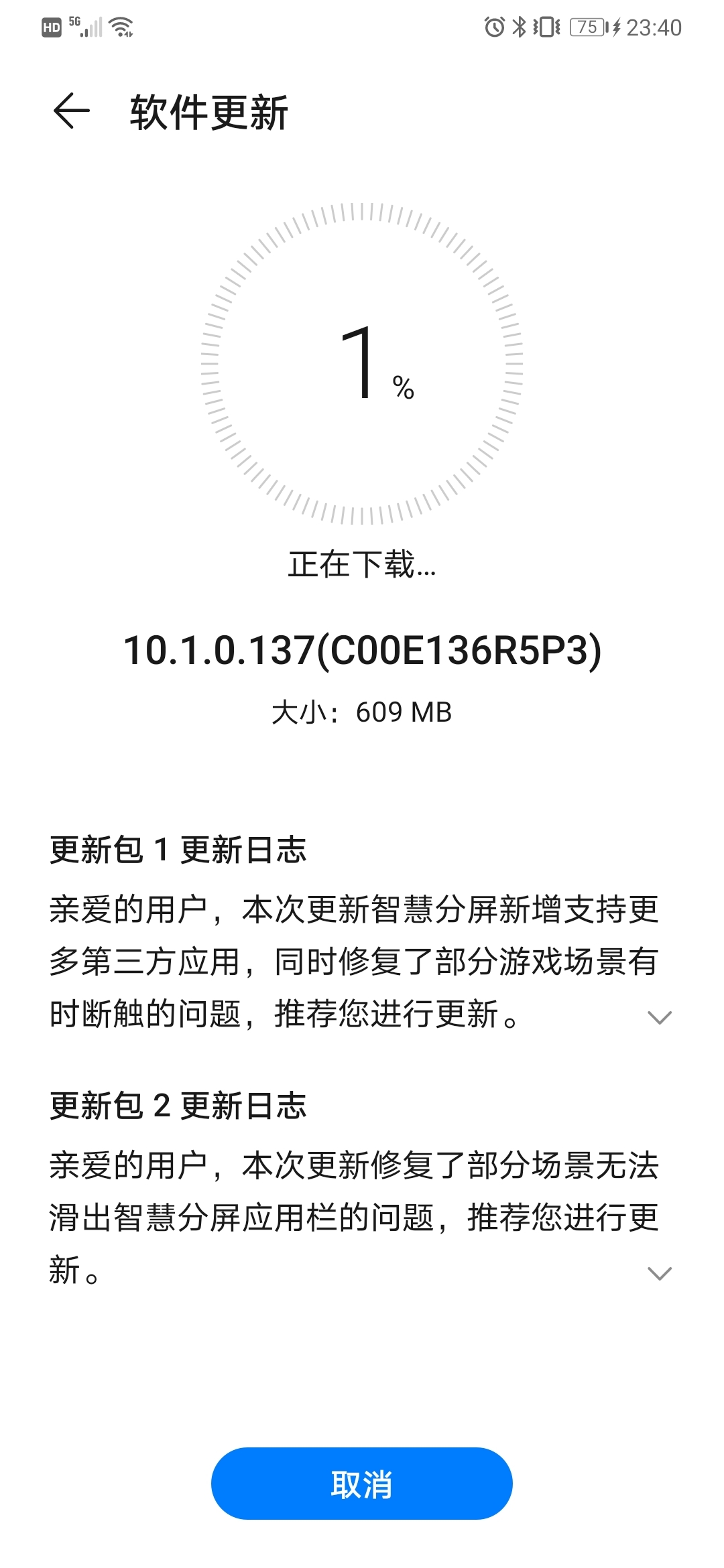 Huawei Mate 30 EMUI 10.1.0.137