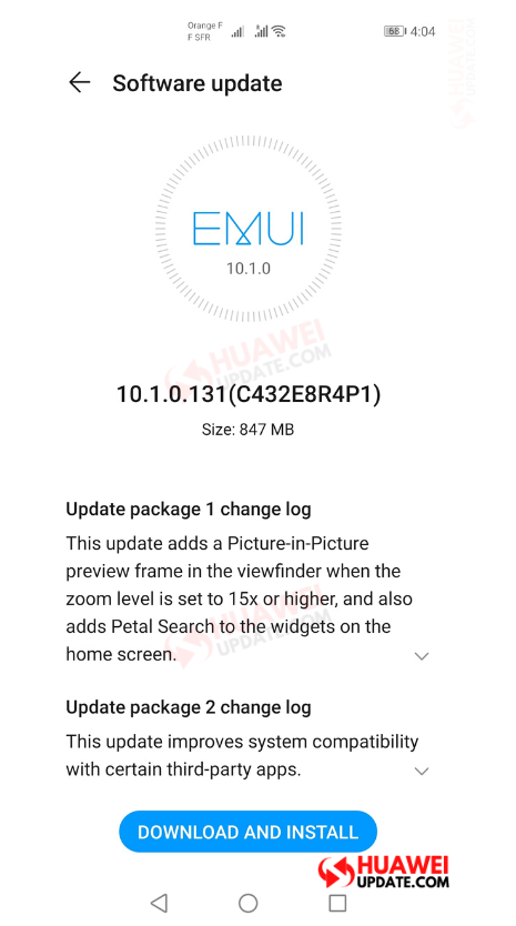 Huawei P40 Pro EMUI 10.1.0.131 France