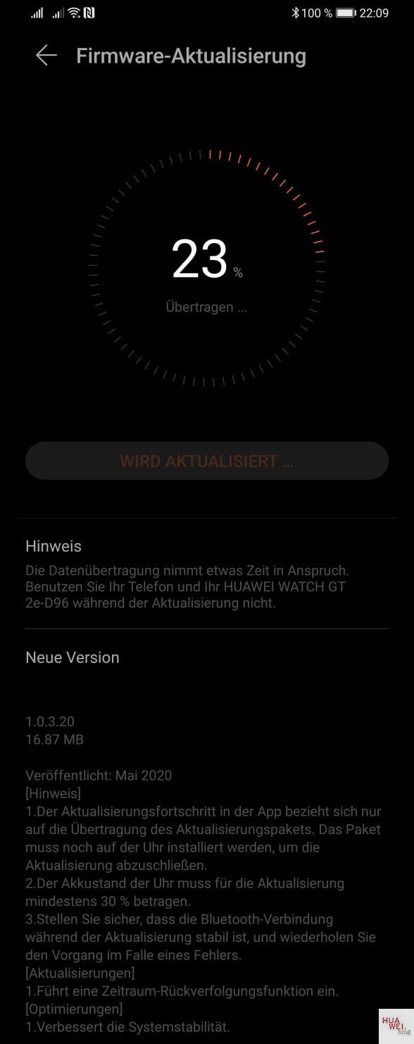 Huawei Watch GT 2e getting 1.0.3.20