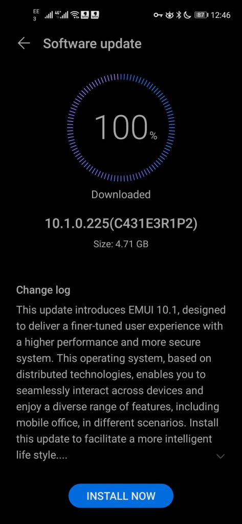 EMUI 10.1 UK Huawei Nova 5T