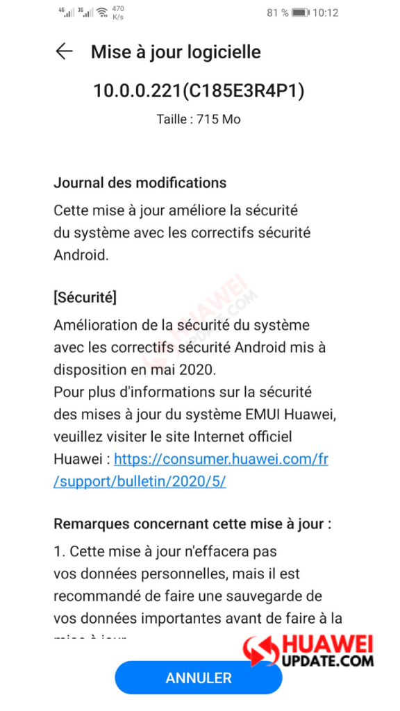 Huawei P30 Lite EMUI 10.0.0.221