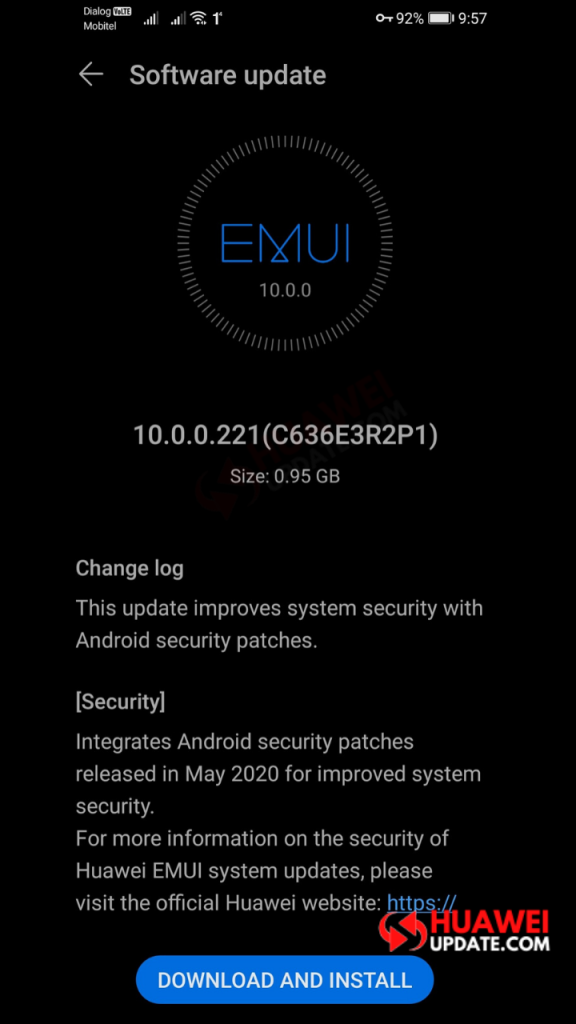 Huawei P30 Lite May 2020 security update