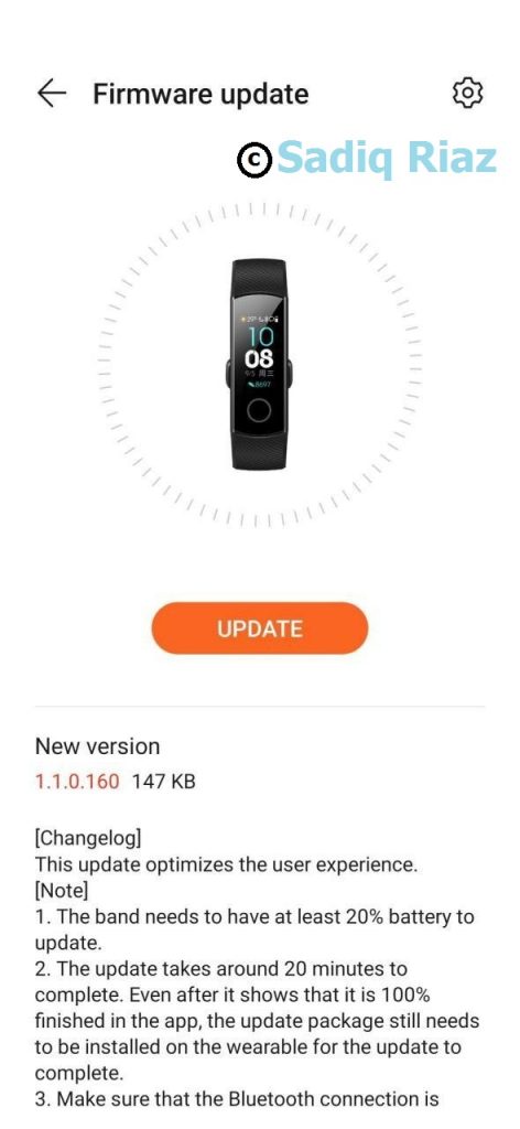 Honor Band 5 version 1.1.0.160