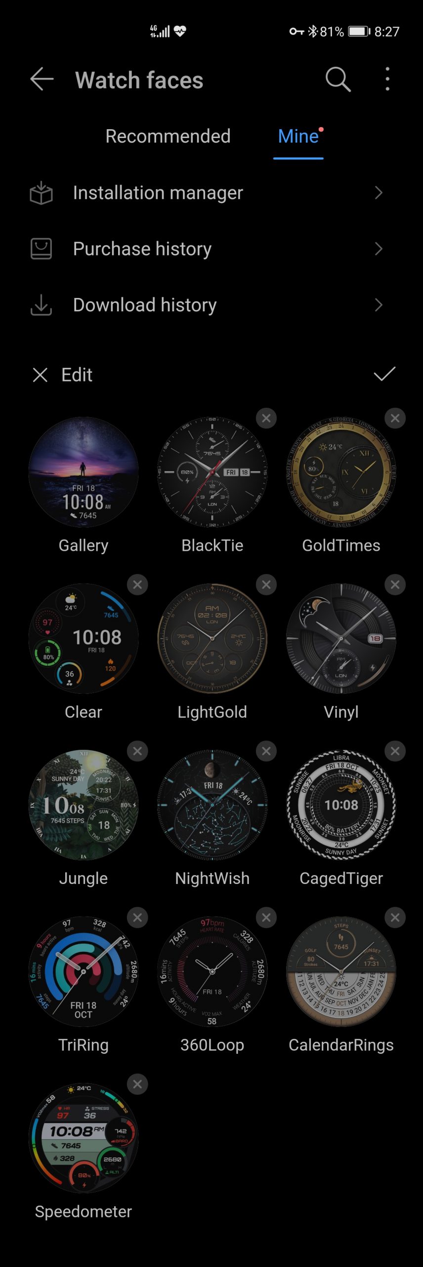 Tap Watch faces
