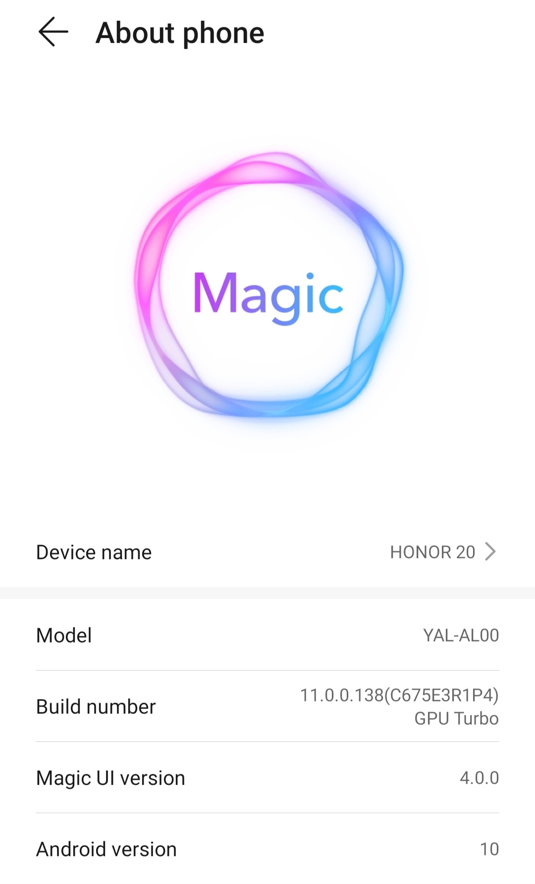 Honor 20 Stable Magic UI 4