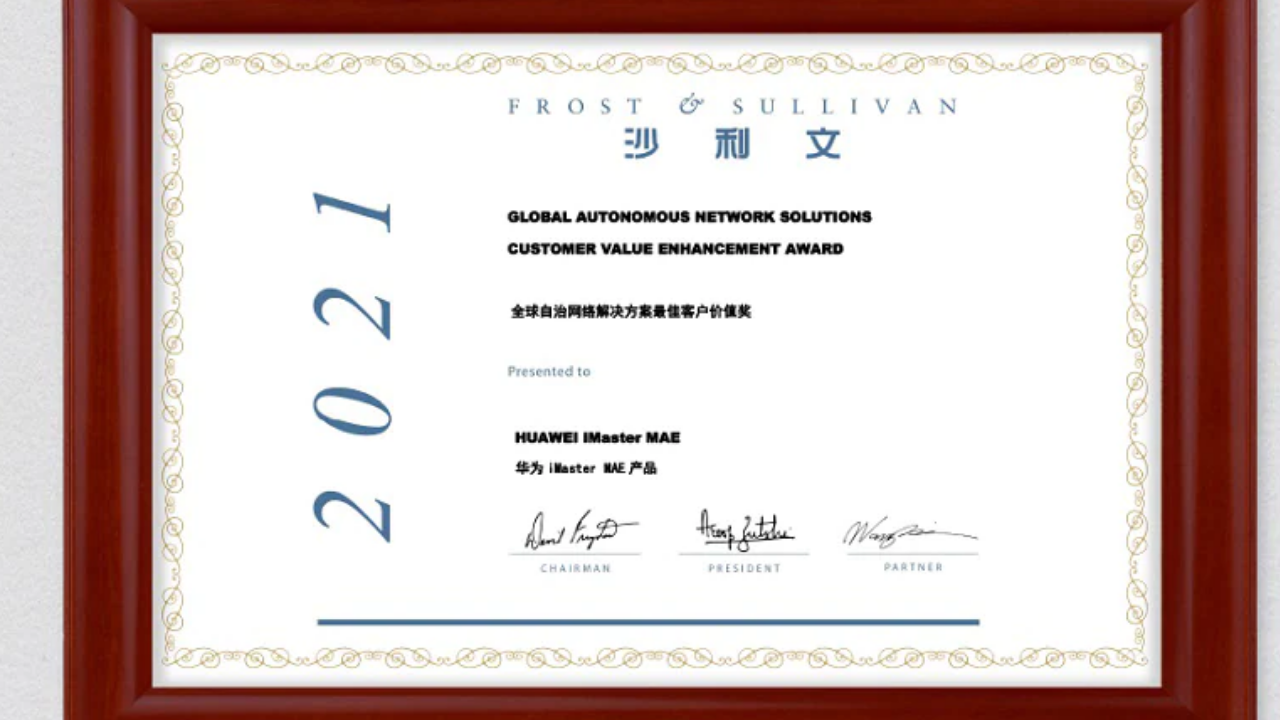 Frost and Sullivan's 2021 Global Customer Value Enhancement Award