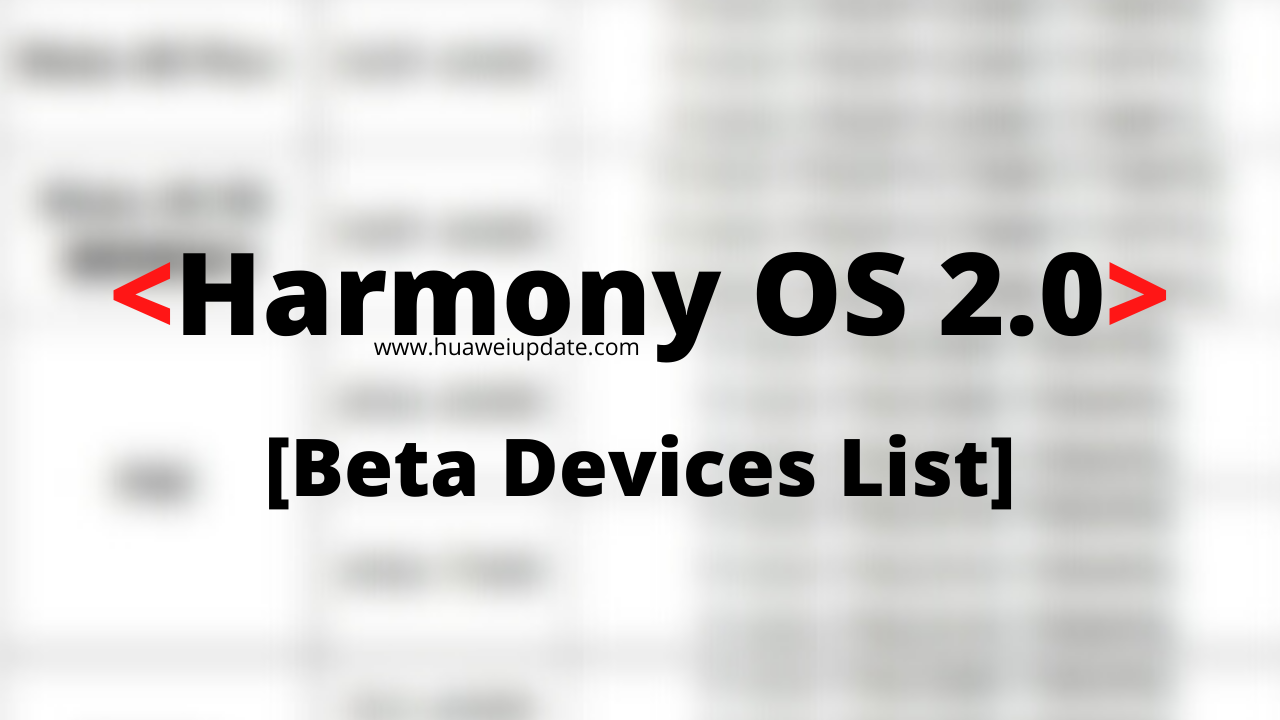 Huawei HarmonyOS 2.0 developer Beta