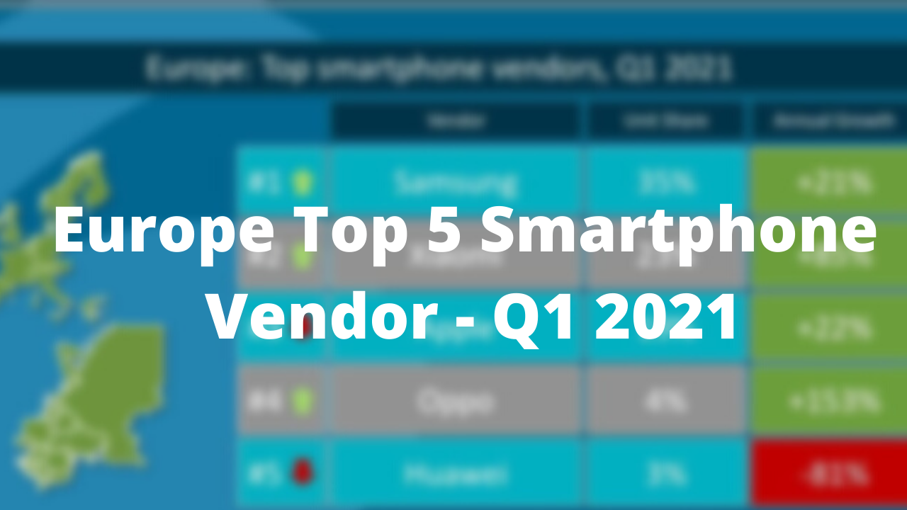 Europe Top 5 Smartphone Vendors In Q1 2021 List