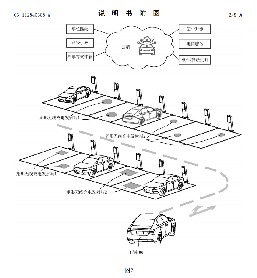 Wireless Charging Parking Spaces patent huawei