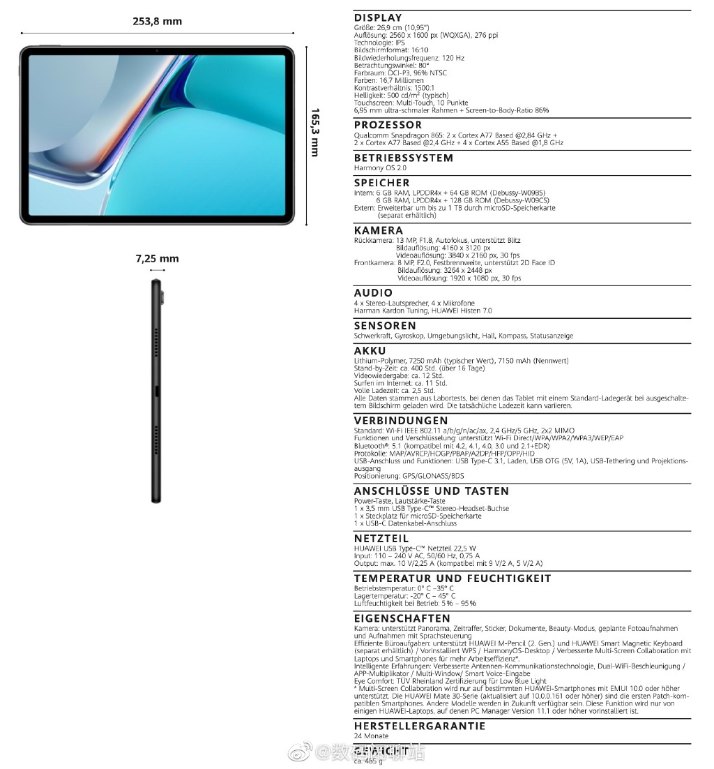 Huawei MatePad 11 Specs