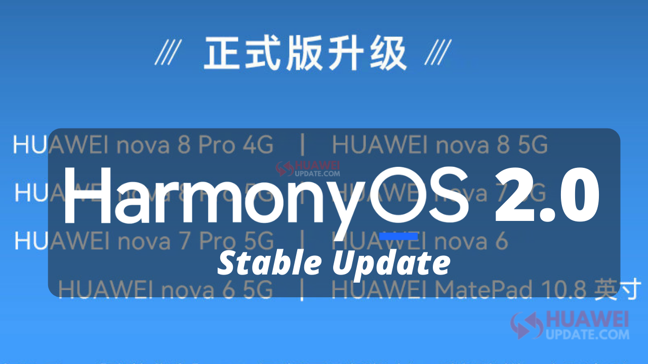 Huawei HarmonyOS 2 stable update 8 devices list