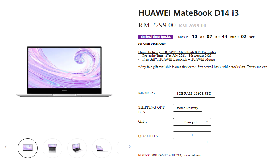 MateBook D14 i3 Huawei Malaysia