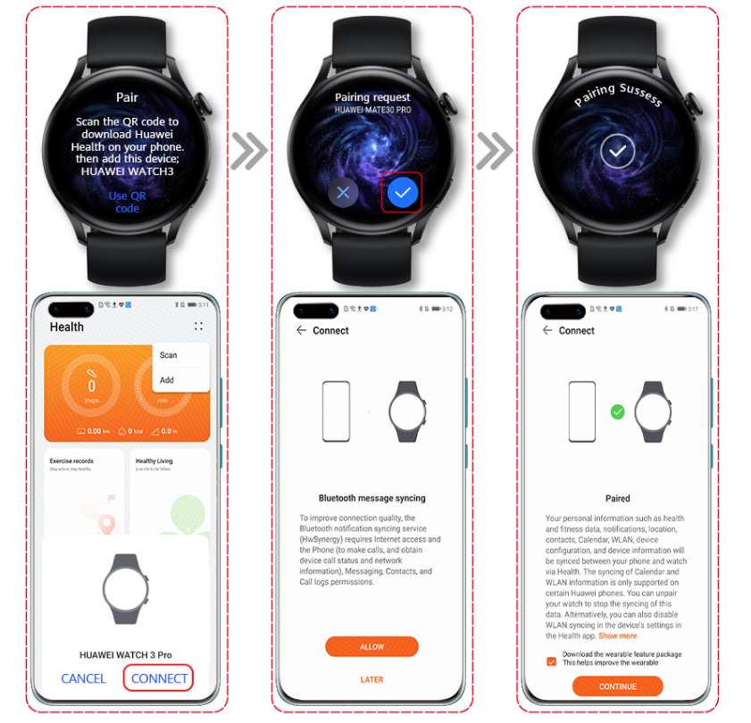 HUAWEI Watch 3 scaning