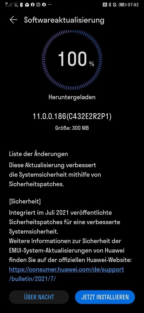 Huawei Mate Xs July 2021 patch update