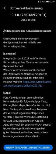 Huawei MatePad T10s EMUI 10.1.0.175 Changelog