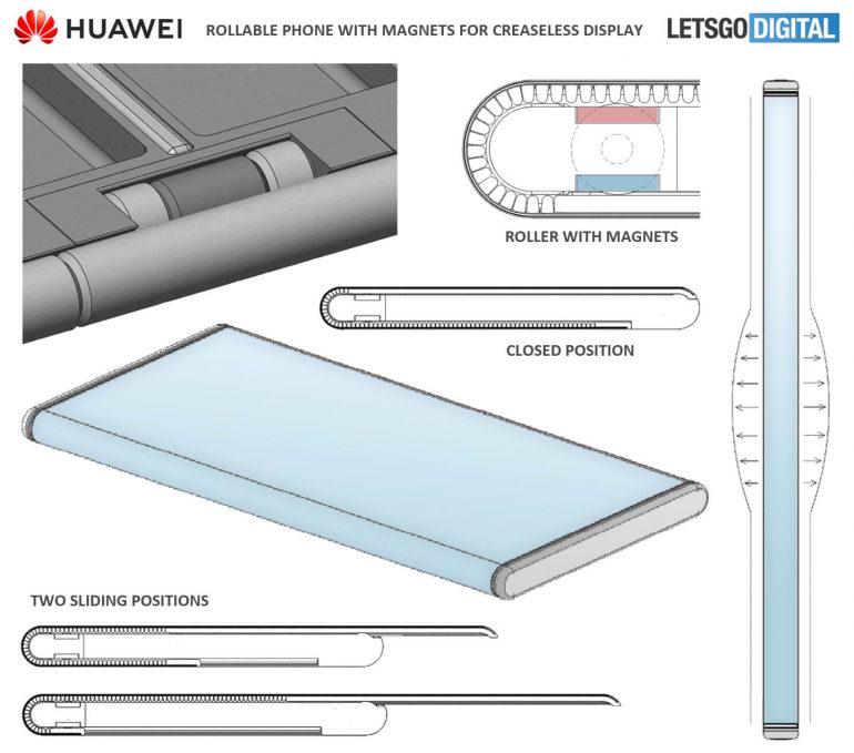 Huawei rollable phone patent