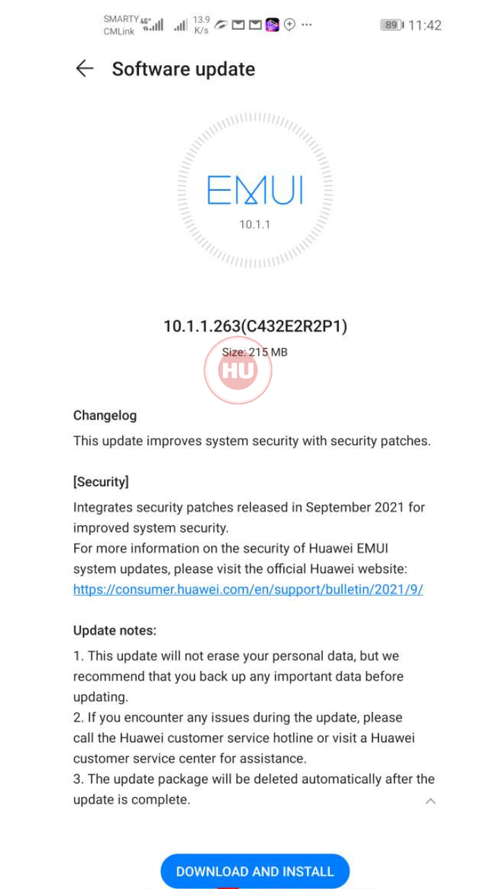 Huawei P40 Lite 5G September 2021 patch