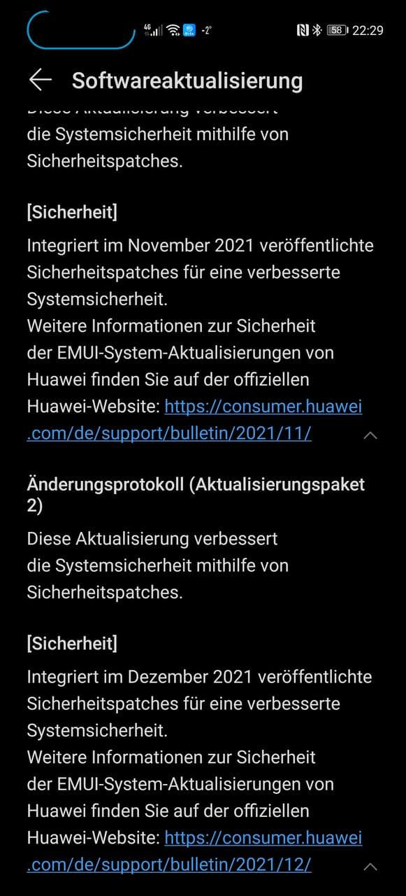 P40 Pro Nov and Dec 2021 patch Europe update