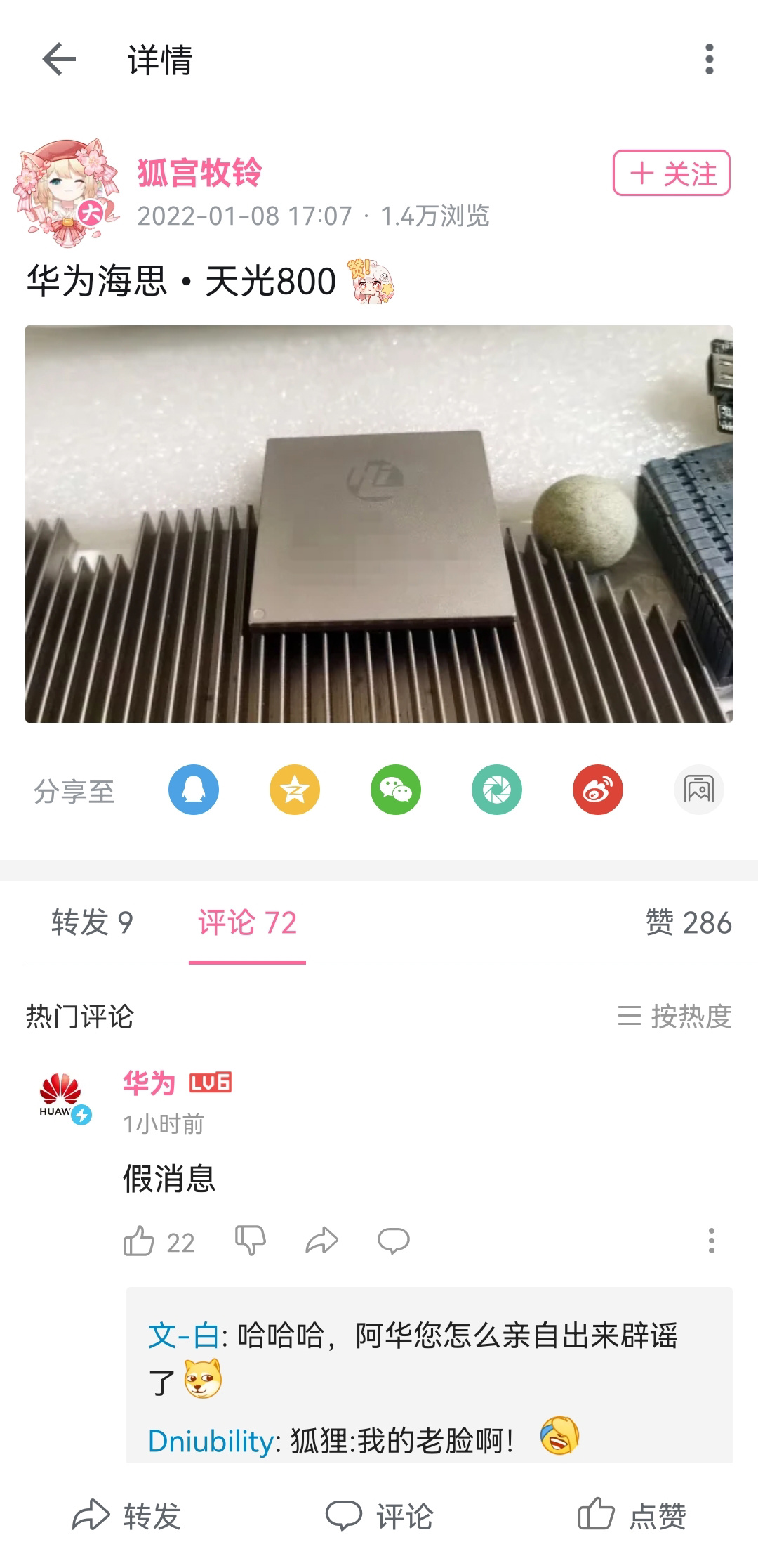 HiSilicon Tianguang 800 chip Fake News