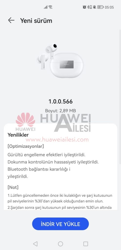 Huawei FreeBuds Pro 1.0.0.566 update