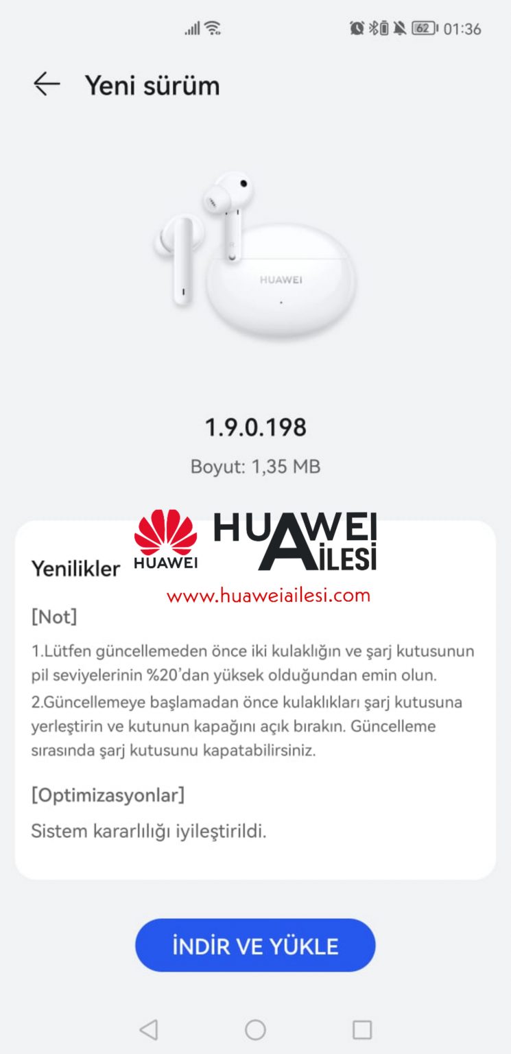 Huawei Freebuds 4i Update Version 1.9.0.198