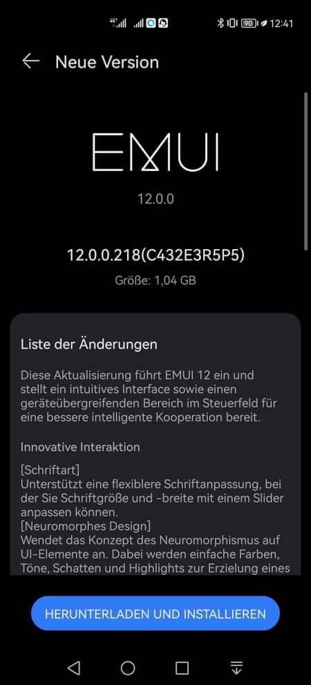Huawei P40 Pro stable EMUI 12 update