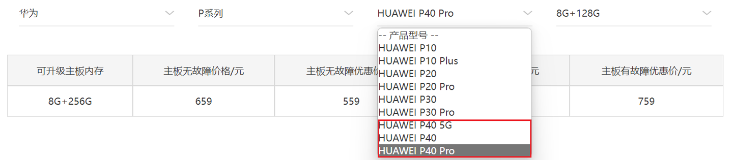 Huawei P40 series memory upgrade