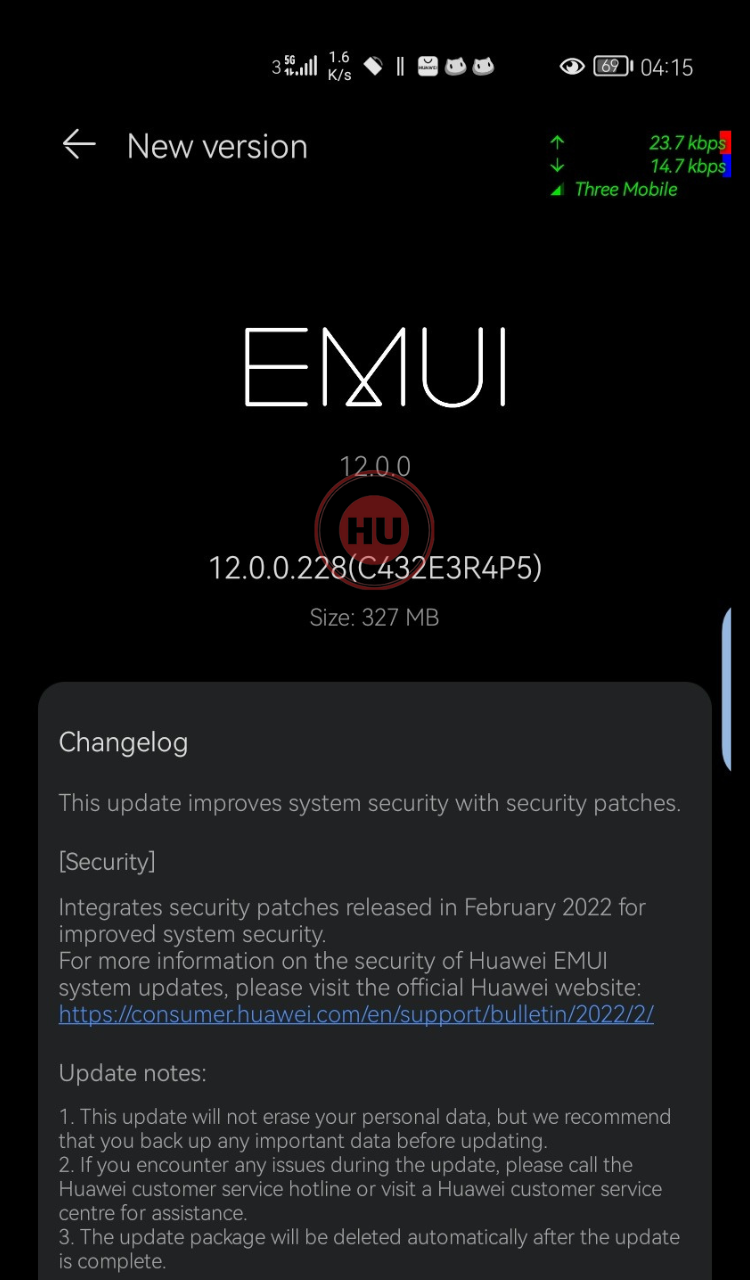 Huawei P40 Pro UK February 2022 Security Update