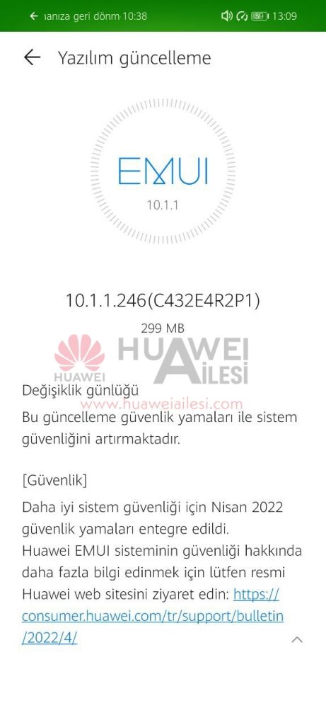 HUAWEI P SMART 2021 April 2022 SECURITY UPDATE DETAIL