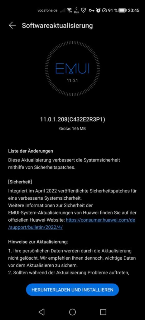 Huawei Nova 8i April 2022 Security patch Details