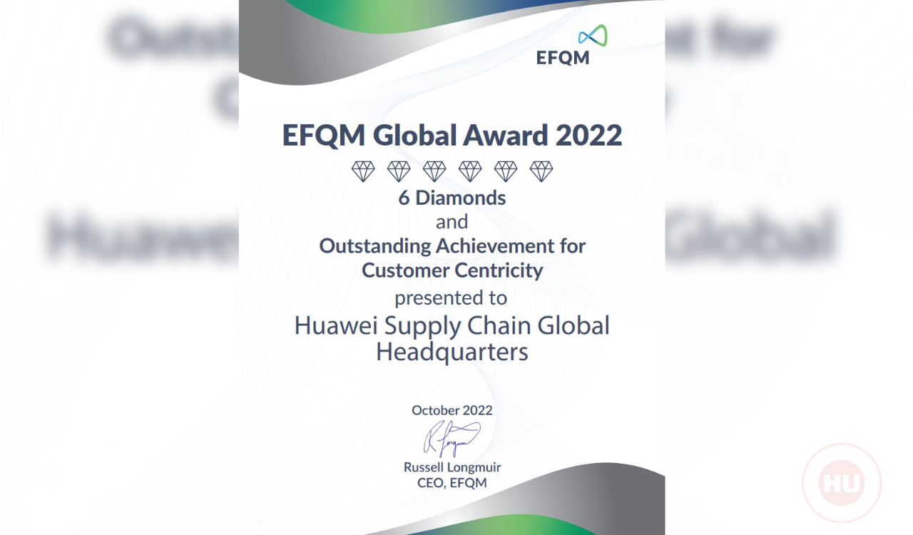 Huawei has won the International Quality Award again