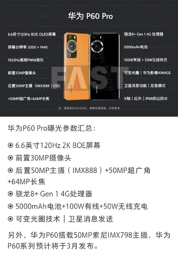 Huawei P60 Pro full specifications leaked