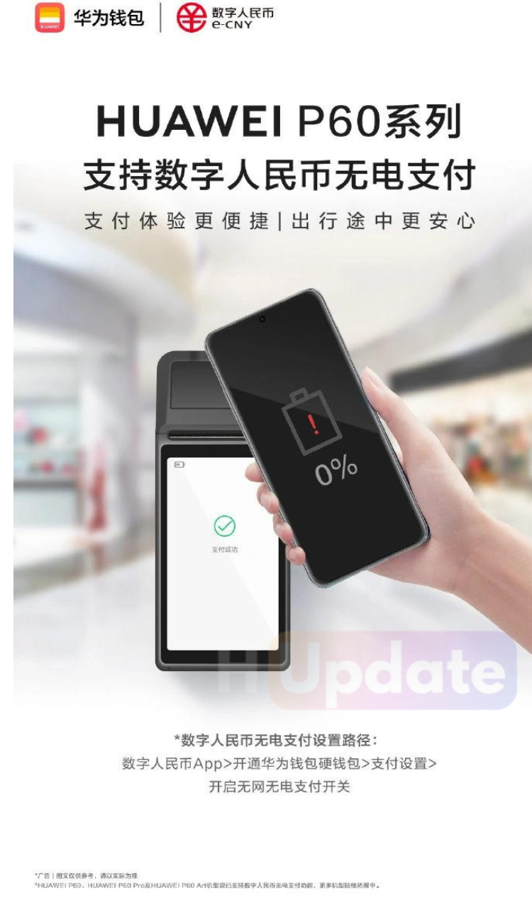 No-power digital RMB Huawei P60
