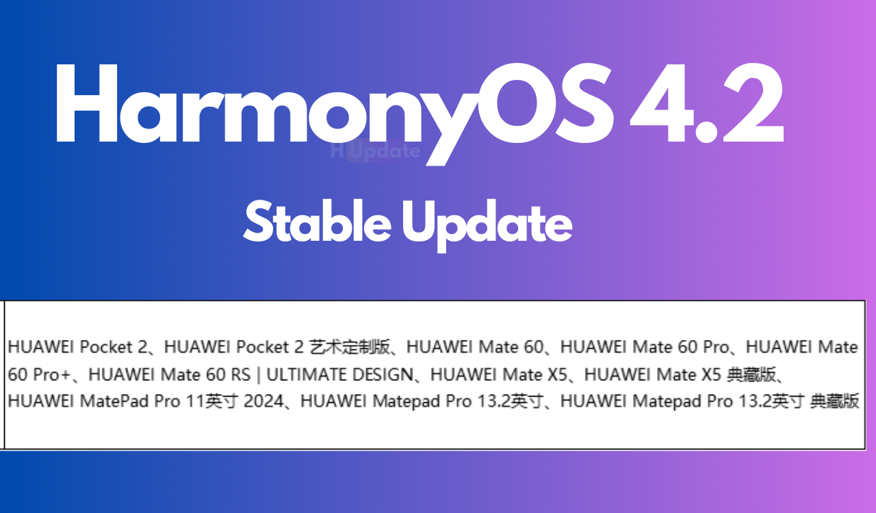 HarmonyOS 4.2 stable update models